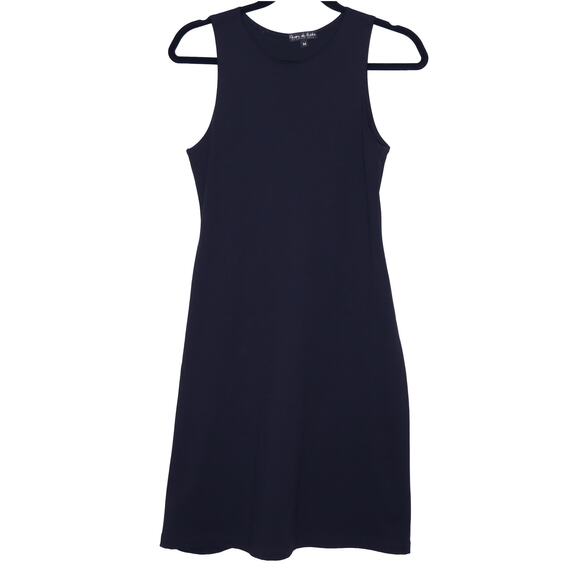 CARILYN VAILE Fleure De Peche Knit Tank Dress Black Stretch Athleisure Women's M - Picture 1 of 8